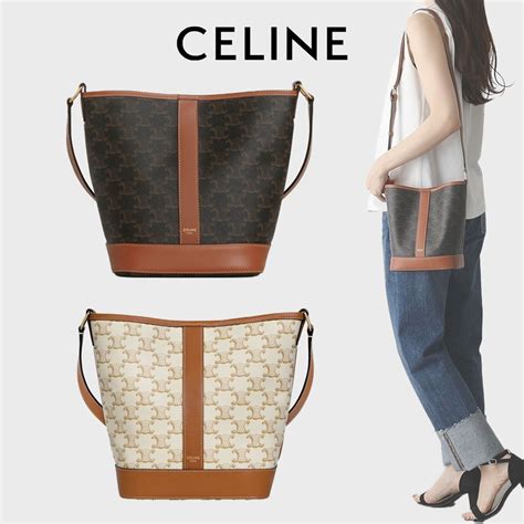 celine triomphe small bucket bag|celine triomphe bag price.